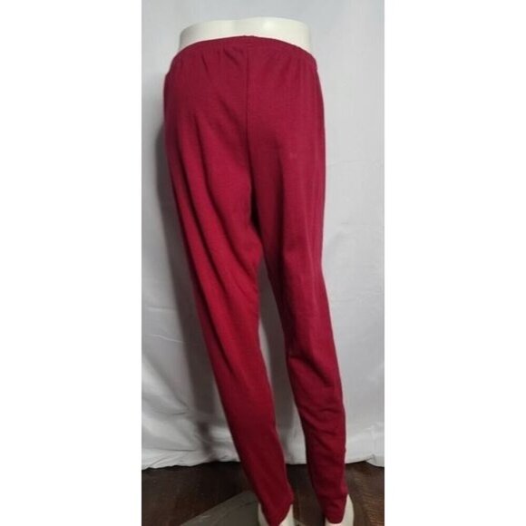Vintage 80s 90s Deep Red Pull on Mid Rise Cigarette Pants - Picture 3 of 12